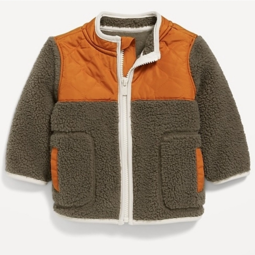 Unisex Cozy Sherpa Hybrid Zip Jacket 18-24 months